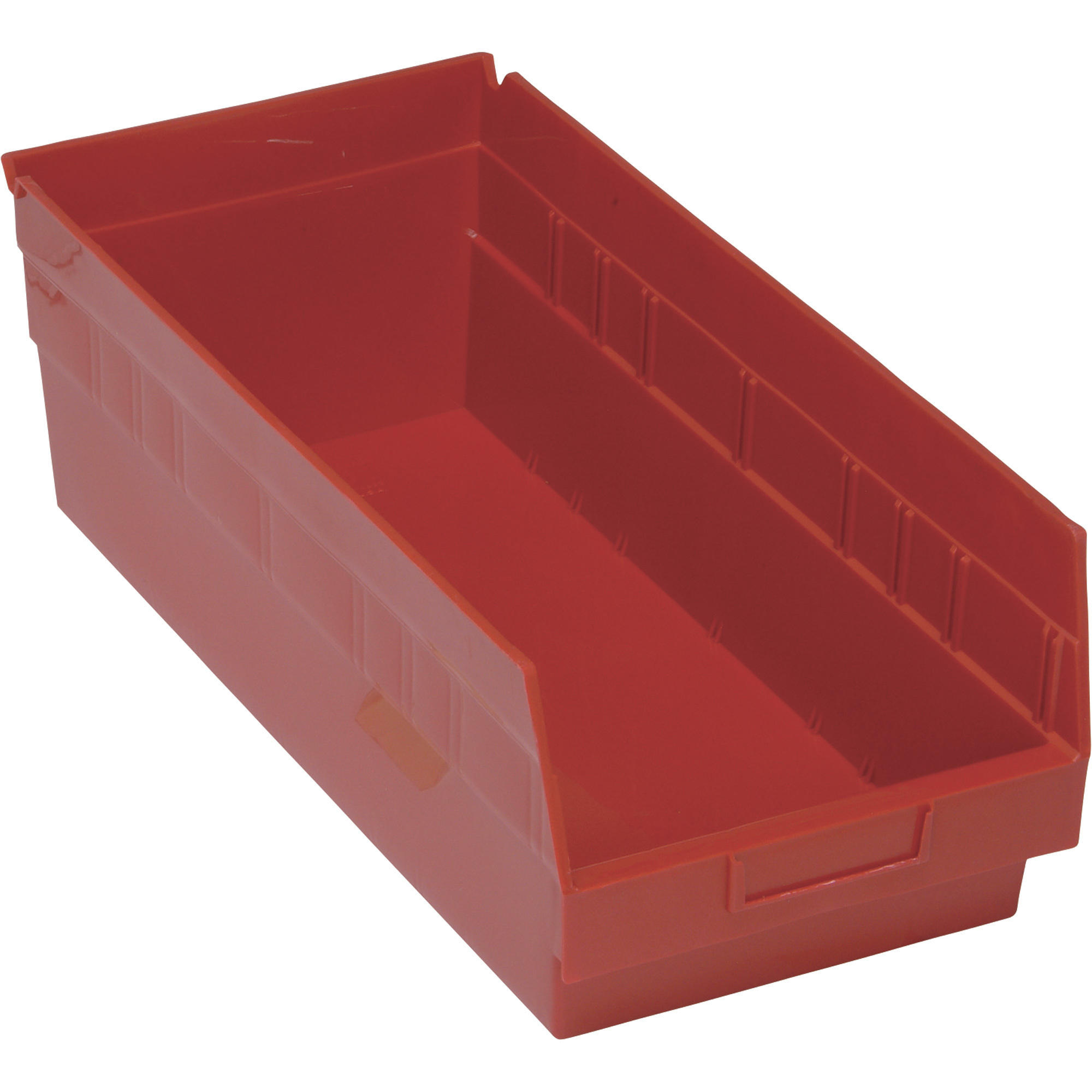 Quantum Storage Store-More 6in. Shelf Bin, 17 7/8in.L x 8 3/8in.W x 6in.H Size, Red, Carton of 10, Model# QSB208RDCS